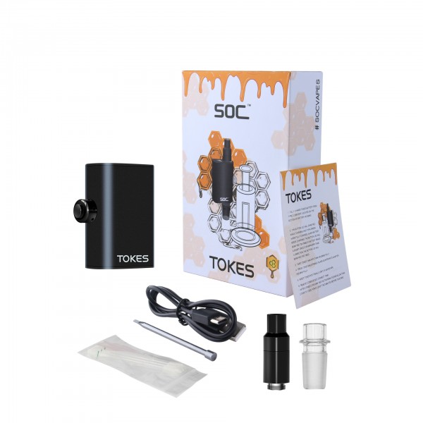 Original SOC Tokes 14mm Male Adapter Dual Use Portable E-Nail Wax Vaporizer free shipping