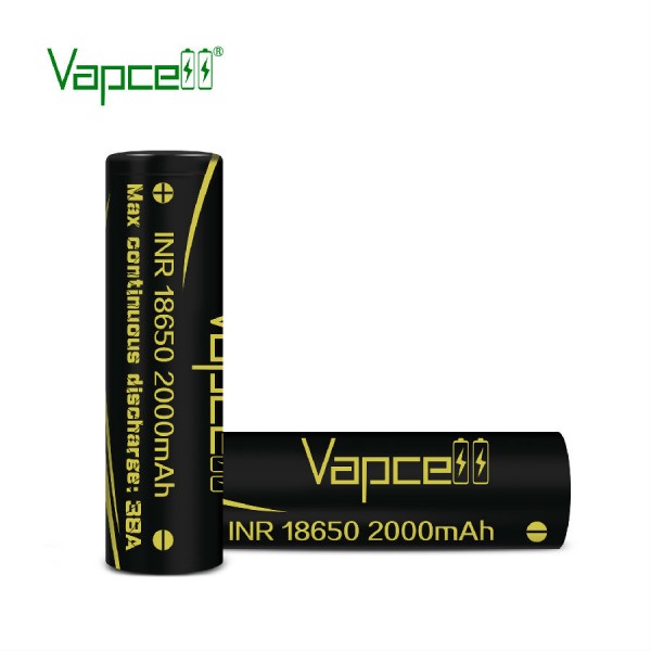 Original VapCell Vape 18650 Battery Cell 2000mAh 38A free shipping