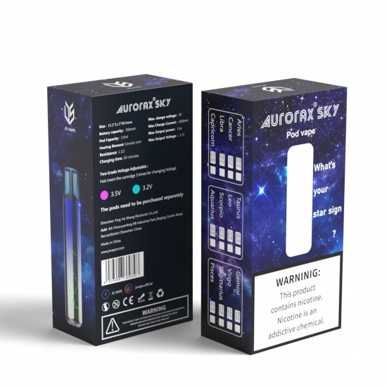 Origianl JS Vape Aurorax Sky Pod Battery Device 350mah free shipping