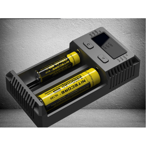 Nitcore new i2 Dual Intelligent Multifunction Ecig 18650 Battery Charger With Dual Slot  (free shipping)