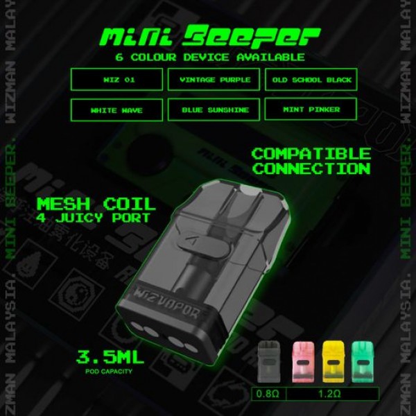 Original WIZVAPER Mini Beeper Pod Cartridges 3 Pcs/Pack 1.2Ohm free shipping