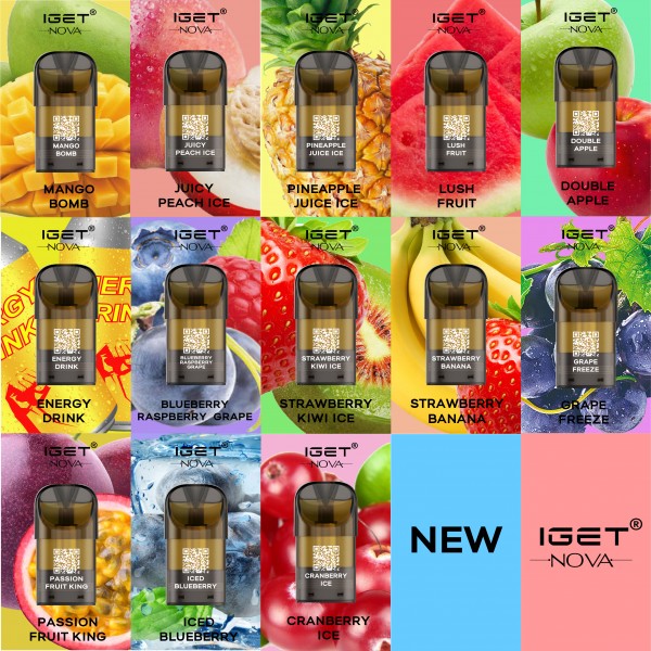 Wholesale Original IGET Nova Pre-filled Disposable Closed Replaceable Vape Pod Cartridges 3 PCS/Pack   (free shipping)