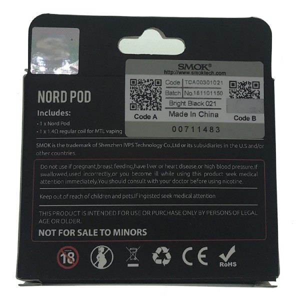 Original  2ml/3ml SMOK Nord Replacement Pod free shipping