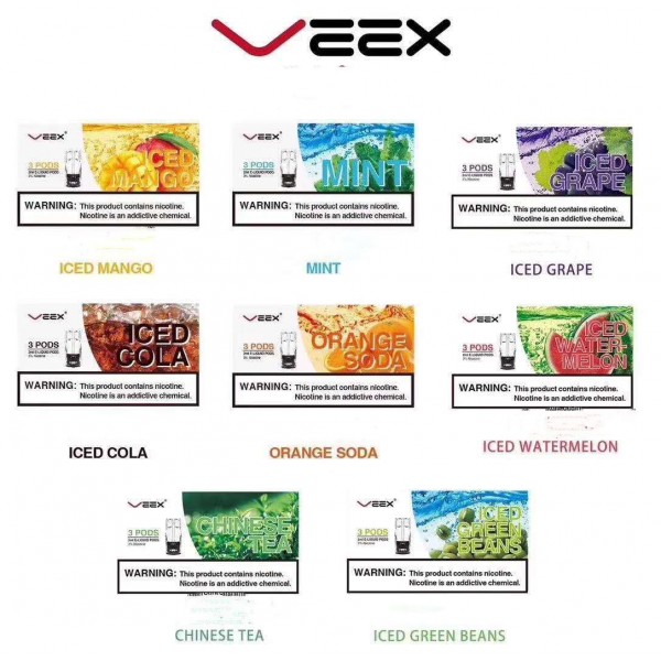 VEEX V1 Transparent Pre-filled Pod Cartridges 2ml 3pcs/Pack free shipping