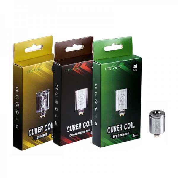 LTQ Vapor CURER Replacement Coils (3pcs/pack)  including Oil Coil, Dry herb Coil, Concentrate Wax Coil Optional free shipping