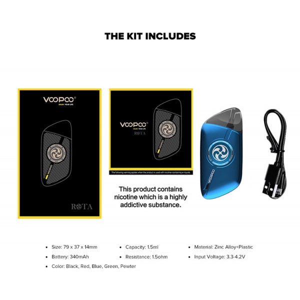 Original VOOPOO Rota Spinning Pod System Starter Kit 340mAh free shipping