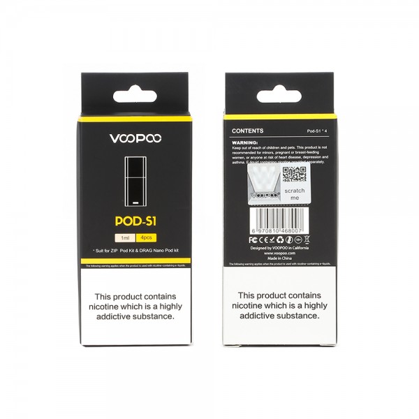 Original VOOPOO DRAG Nano S1/P1 Replacement Pod Cartridge 4pcs/2pcs free shipping