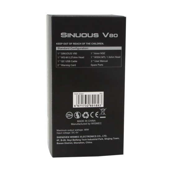 Original 80W WISMEC SINUOUS V80 Kit free shipping