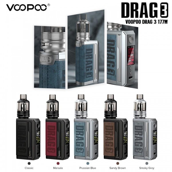 Original 177W VOOPOO Drag 3 Box Mod Starter Kit free shipping