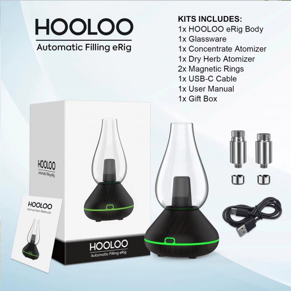 Original Hooloo 3-and-1 Vaporizer Automatic Filling eRig with Bluetooth Speaker Work with Concentrates, Herb and 510 Cartridges (free shipping)