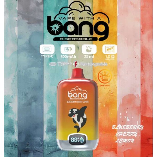 Original Bang Digital Box Rechargeable Disposable Vape Pen Device 15000 Puffs (Free Shipping Worldwide)