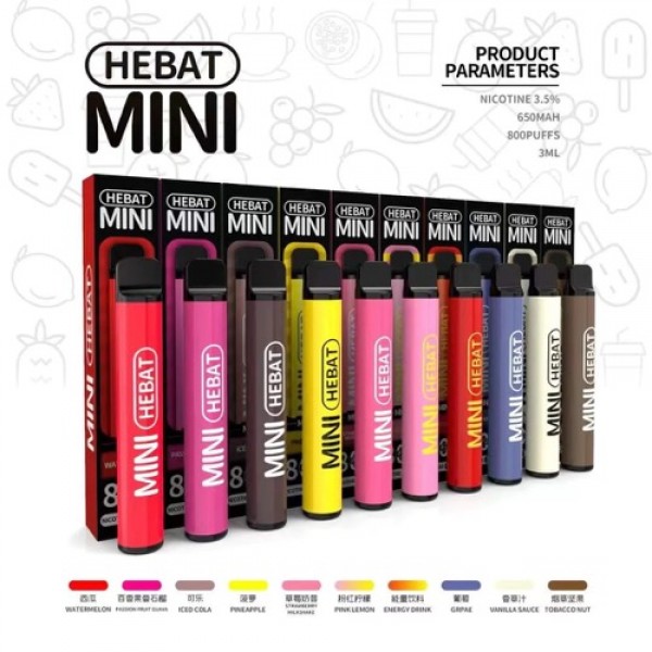 Original Hebat Mini Disposable Vape Pen Device 800 Puffs 650mah free shipping