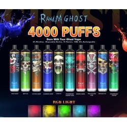 Original RANDM Ghost Rechargeable Disposable Vape Pen Device RGB LED Light Glowing 4000 Puffs 1000mAh (free shipping)