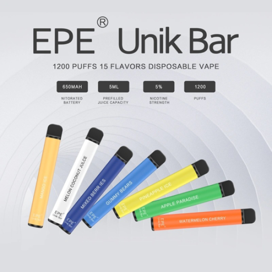 Original EPE Unik Bar Rechargeable Disposable Vape Device Pen Stick 1200 PUFFS 650 mAh (free shipping)