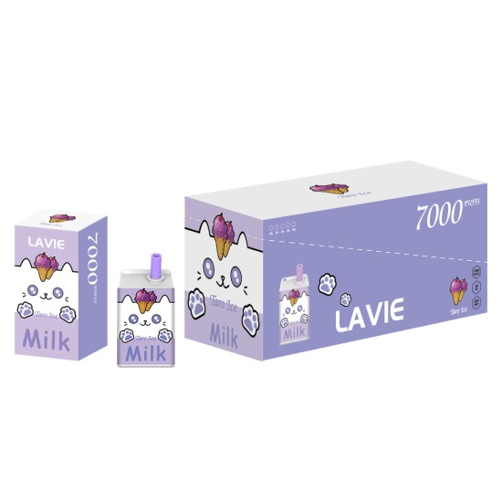 Original Lavie Milk Rechargeable Disposable Vape Pen Device 7000 Puffs 600mah (free shipping)