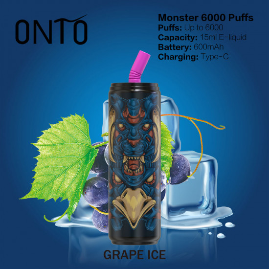 Original ONTOVAPE Monster Rechargeable Disposable Vape Pen Device 6000 Puffs 600mAh (free shipping)