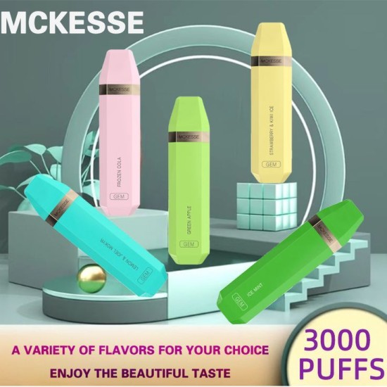 Original McKesse GEM 3000 Disposable Vape Pen Device 3000 puffs 850mAh (Free Shipping)