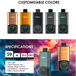 Original Tesiyi T Pro Rechargeable Disposable Vape Device & Pre-filled Vape Pod System 18000 PUFFS 650mAh (free shipping)