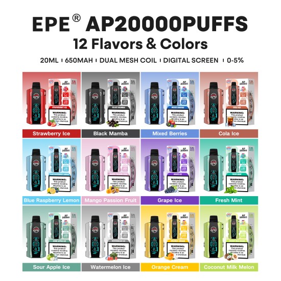 Original EPE AP20000 Rechargeable Disposable Vape Pod Kit 20000 PUFFS 650mAh (free shipping)