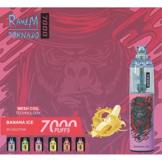 Original RANDM TORNADO Rechargeable Disposable Vape Pen Device 7000 Puffs 850mAh (free shipping)