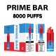 Original Prime Bar 8000 Rechargeable Disposable Vape Pen Device 850mAh 10000puffs (Free Shipping)