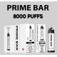 Original Prime Bar 8000 Rechargeable Disposable Vape Pen Device 850mAh 10000puffs (Free Shipping)