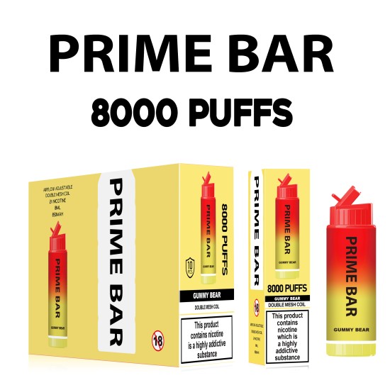 Original Prime Bar 8000 Rechargeable Disposable Vape Pen Device 850mAh 10000puffs (Free Shipping)