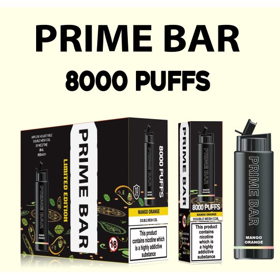 Original Prime Bar 8000 Rechargeable Disposable Vape Pen Device 850mAh 10000puffs (Free Shipping)