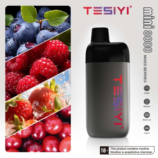 Original Tesiyi mini 8000 Rechargeable Disposable Vape Pen Device 600mAh 8000 puffs (free shipping)