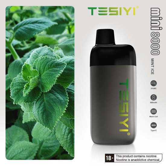 Original Tesiyi mini 8000 Rechargeable Disposable Vape Pen Device 600mAh 8000 puffs (free shipping)