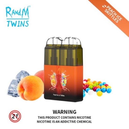 Original RANDM 2 In 1 Twins Rechargeable Disposable Vape Pen Device 6000 Puffs 550mAh (free shipping)