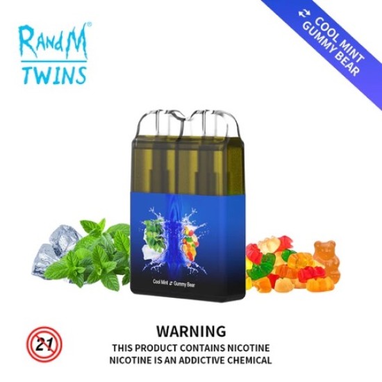 Original RANDM 2 In 1 Twins Rechargeable Disposable Vape Pen Device 6000 Puffs 550mAh (free shipping)