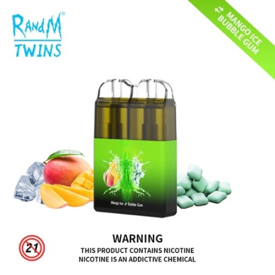 Original RANDM 2 In 1 Twins Rechargeable Disposable Vape Pen Device 6000 Puffs 550mAh (free shipping)