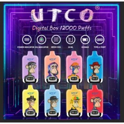 Original UTCO Digital Box Rechargeable Disposable Vape Pen Device 850mAh 12000 puffs (free shipping)