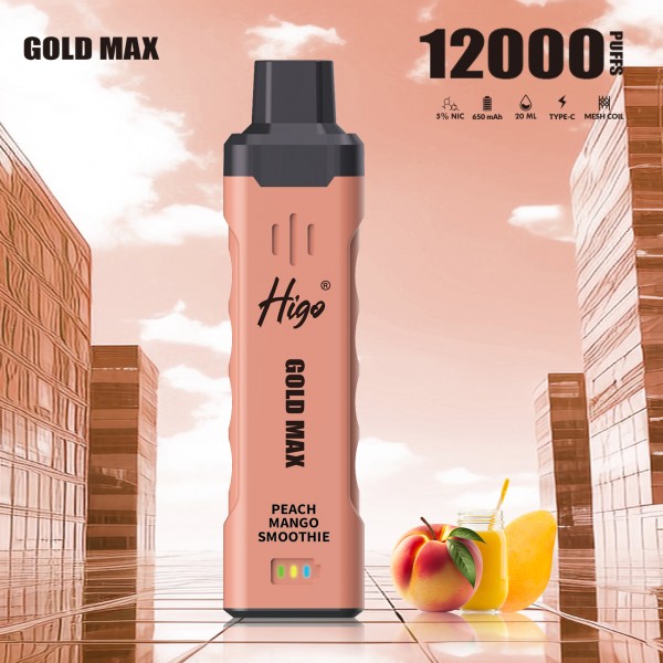 Original Higo Gold Max Rechargeable Disposable Vape Pen Device 650mAh 12000puffs (Free Shipping)