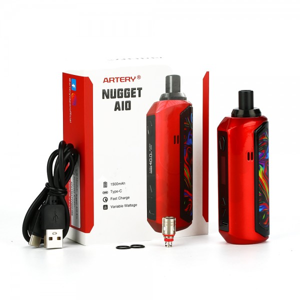 Original 40W Artery Nugget AIO Pod System Starter Kit 1500mAh free shipping