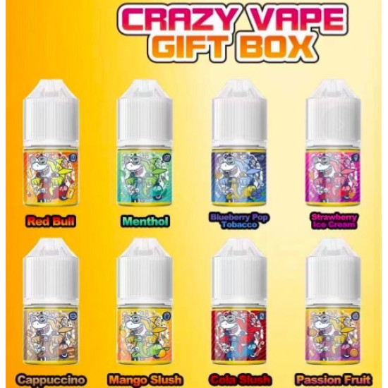 Original Crazy Vape Full Flavor Nicotine Salt Vape E-Juice Set ( Limited Edition) 5ml 35mg 10 Bottles (free shipping)