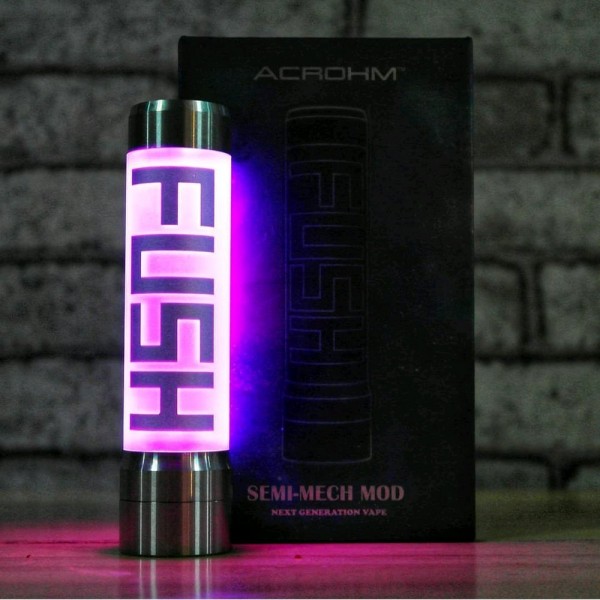 Original Acrohm Fush Semi Mech Vape Tube Mod With Changeable LED Light free shipping