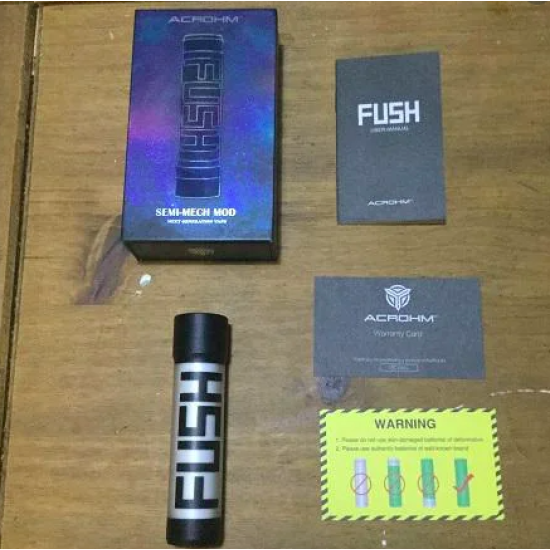 Original Acrohm Fush Semi Mech Vape Tube Mod With Changeable LED Light free shipping