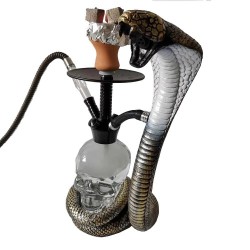 Arabian Cobra Snake Shisha Hookah with LED Lamp Skeleton Head Pot Smoking Party Set for Water Smoking (Free Shipping Worldwide)