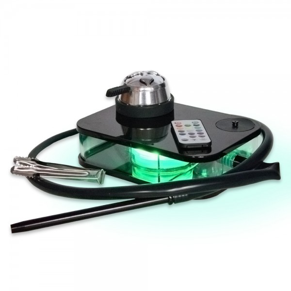 Portable Flat Box Hooka  Book Acrylic Hookah Shisha Set with Remote LED Light (Free Shipping Worldwide)