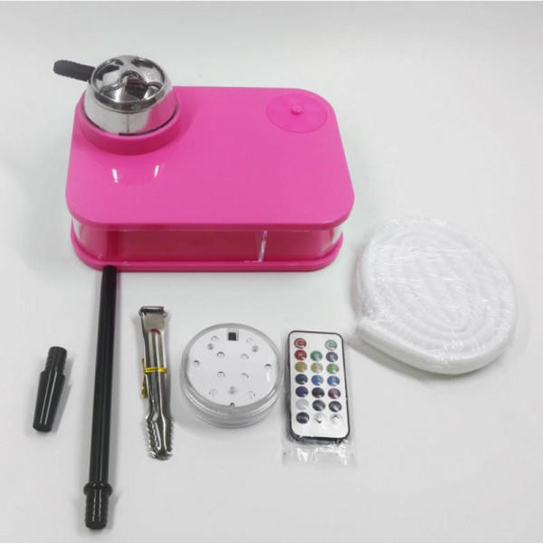 Portable Flat Box Hooka  Book Acrylic Hookah Shisha Set with Remote LED Light (Free Shipping Worldwide)