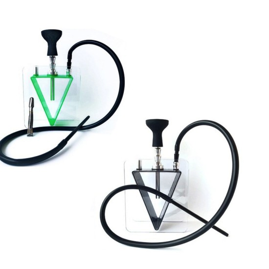 10.2"  1 Hose Acrylic Inverted Triangle Hookah Shisha Arab Smoking Party Set for Water Smoking (Free Shipping Worldwide)