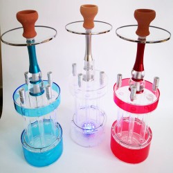 23" Premium 4 Hose Hookah Shisha Complete Set With LED Light fee shipping