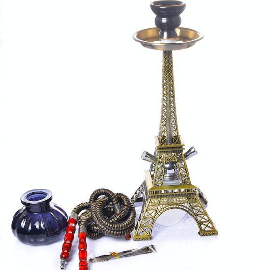 2 Hose Hookah Shisha Set With Eiffel Tower Style Model free shipping