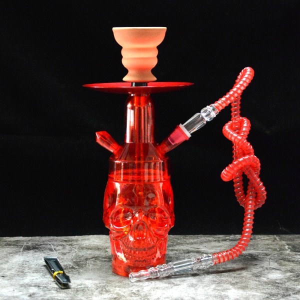 1 Hose Hookah Shisha Set With Skull Style and Led Lighting free shipping