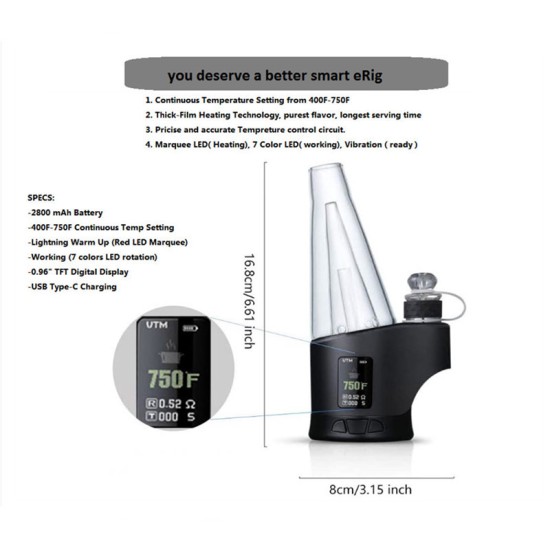 Original Hato H2 Wax Vaporizer Erig Dab 2800mAh (free shipping)