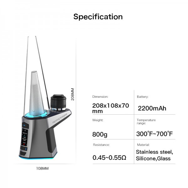 Original Waterproof Mingvape Luxo Automatic Rig Electric Dab Rig with Wireless Battery Charging (Free Shipping)