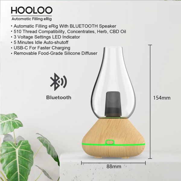 Original Hooloo 3-and-1 Vaporizer Automatic Filling eRig with Bluetooth Speaker Work with Concentrates, Herb and 510 Cartridges (free shipping)