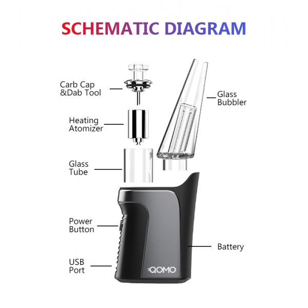 Original Xmax Qomo E-nail Dab Rig Concentrates Wax Vaporizer free shipping